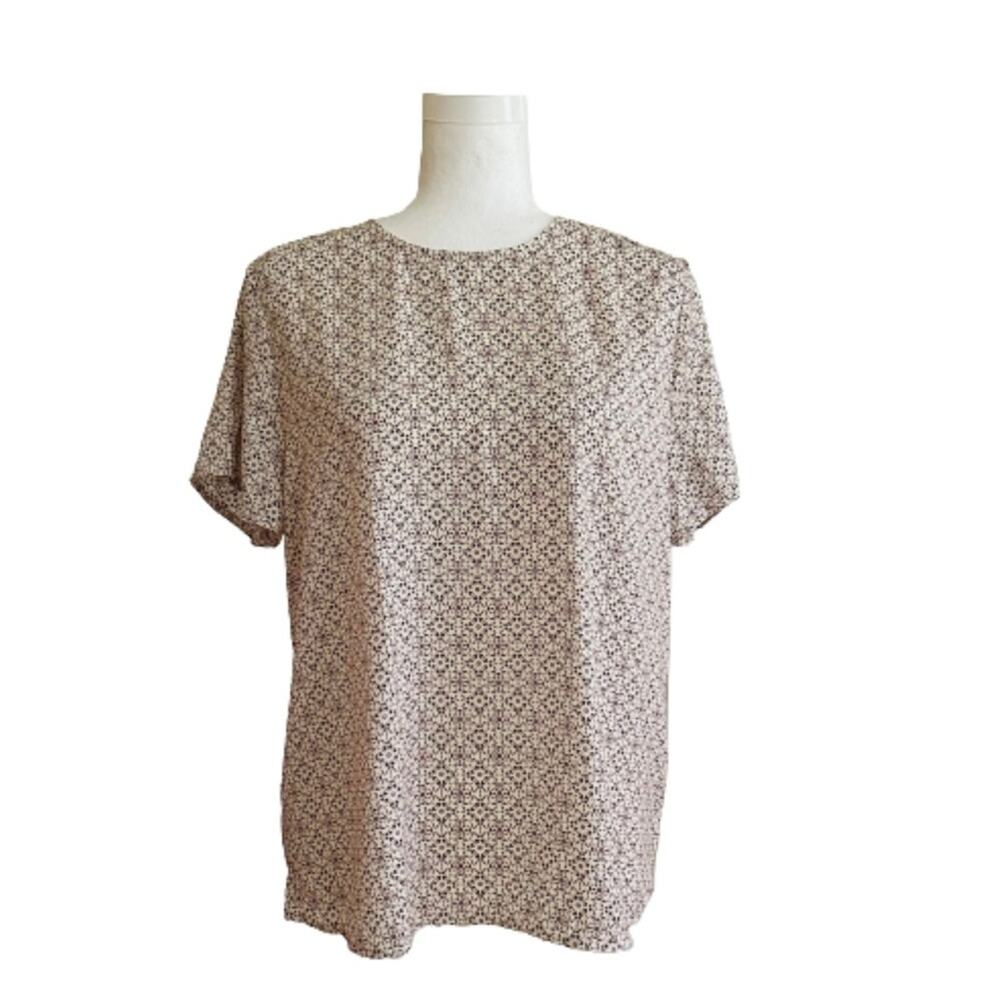 Banana Republic Top Blouse Crew Neck Short Sleeve Summer Office Medium NEW